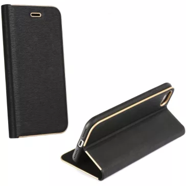   Samsung Galaxy A15 4G / A15 5G SM-A155F / A156B, Oldalra nyíló tok, stand, Luna Book, fekete
