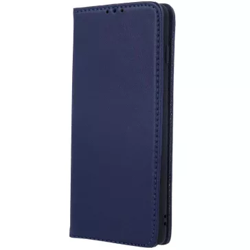   Samsung Galaxy A15 4G / A15 5G SM-A155F / A156B, Oldalra nyíló tok, valódi bőrtok, stand, Smart Pro, sötétkék