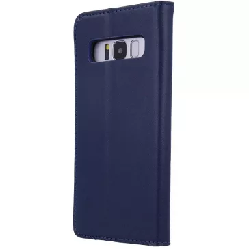   Samsung Galaxy A15 4G / A15 5G SM-A155F / A156B, Oldalra nyíló tok, valódi bőrtok, stand, Smart Pro, sötétkék