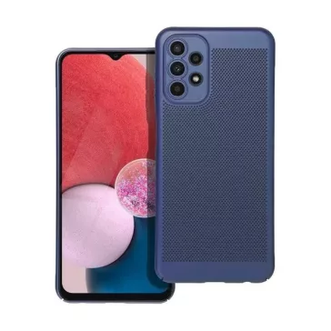   Samsung Galaxy A15 4G / A15 5G SM-A155F / A156B, Műanyag hátlap védőtok, légáteresztő, lyukacsos minta, Breezy, sötétkék