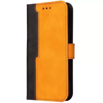   Xiaomi Redmi Turbo 3 / Poco F6, Oldalra nyíló tok, stand, kártyatartóval, kézpánttal, Wooze Colour Wallet, narancssárga