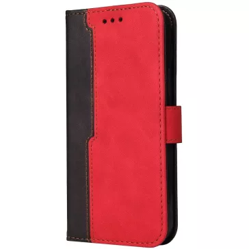   Xiaomi Redmi Turbo 3 / Poco F6, Oldalra nyíló tok, stand, kártyatartóval, kézpánttal, Wooze Colour Wallet, piros