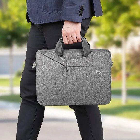 Laptop táska, 15.6" készülékig, vállpánttal, Hoco GT4, szürke