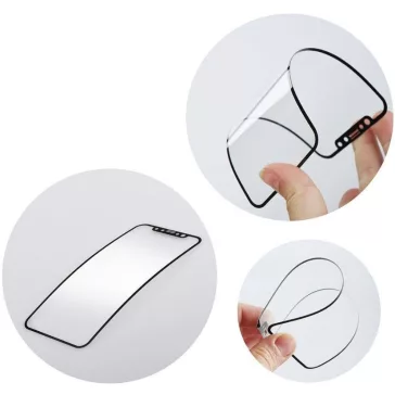   Apple iPhone Air (2025), Kijelzővédő fólia, ütésálló fólia, Tempered Glass (edzett üveg), 5D, Full Glue, Nano Flexi Glass, fekete