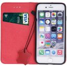 Apple iPhone 17 Pro, Oldalra nyíló tok, valódi bőrtok, stand, Smart Pro, piros