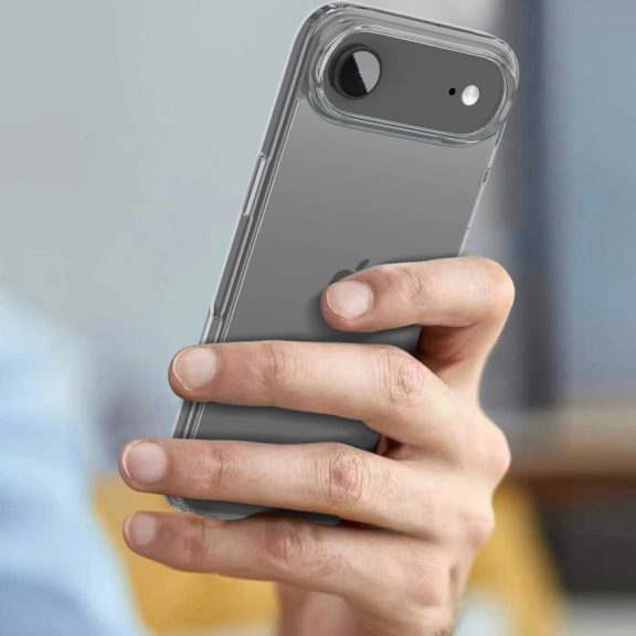 Apple iPhone Air (2025), Műanyag hátlap védőtok + szilikon keret, FlexAir Hybrid, átlátszó