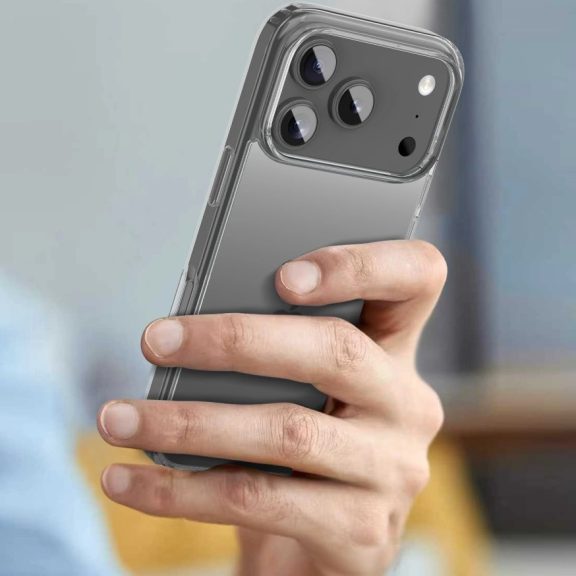 Apple iPhone 17 Pro, Műanyag hátlap védőtok + szilikon keret, FlexAir Hybrid, átlátszó