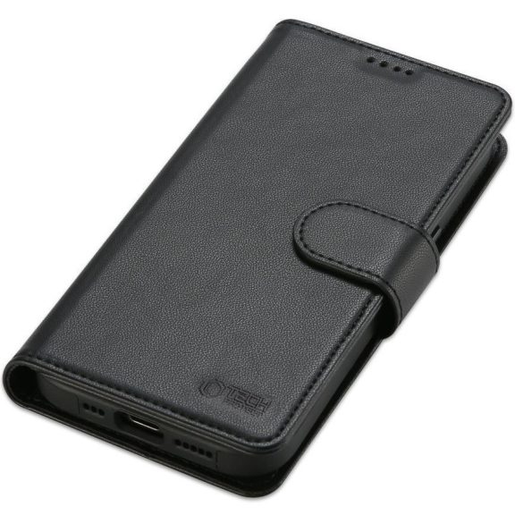 Apple iPhone 17 Pro Max, Oldalra nyíló tok, stand, mágnes csattal, kivehető tokkal, Magsafe töltővel kompatibilis, TP Wallett Magsafe, fekete