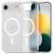 Apple iPhone Air (2025), Műanyag hátlap védőtok + szilikon keret, közepesen ütésálló, Magsafe töltővel kompatibilis, Magslim Magsafe, áttetsző/fehér