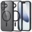 Apple iPhone 17, Műanyag hátlap védőtok + szilikon keret, Magsafe töltővel kompatibilis, Magmat Magsafe, átlátszó/fekete