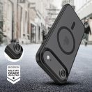 Apple iPhone Air (2025), Műanyag hátlap védőtok + szilikon keret, Magsafe töltővel kompatibilis, Magmat Magsafe, áttetsző/fekete