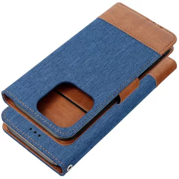   Samsung Galaxy A17 4G / A17 5G SM-A175F / A176B, Oldalra nyíló tok, stand, kártyatartóval, farmer minta, Jeans Book, kék