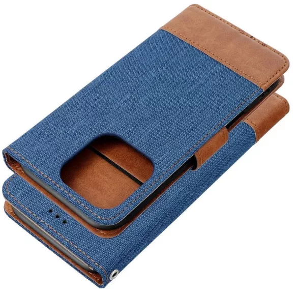Samsung Galaxy A17 4G / A17 5G SM-A175F / A176B, Oldalra nyíló tok, stand, kártyatartóval, farmer minta, Jeans Book, kék