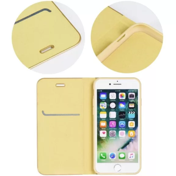 Samsung Galaxy A17 4G / A17 5G SM-A175F / A176B, Oldalra nyíló tok, stand, Luna Book, arany