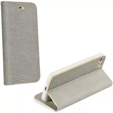   Samsung Galaxy A17 4G / A17 5G SM-A175F / A176B, Oldalra nyíló tok, stand, Luna Book, ezüst