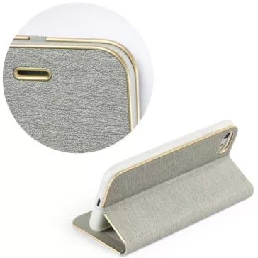   Samsung Galaxy A17 4G / A17 5G SM-A175F / A176B, Oldalra nyíló tok, stand, Luna Book, ezüst