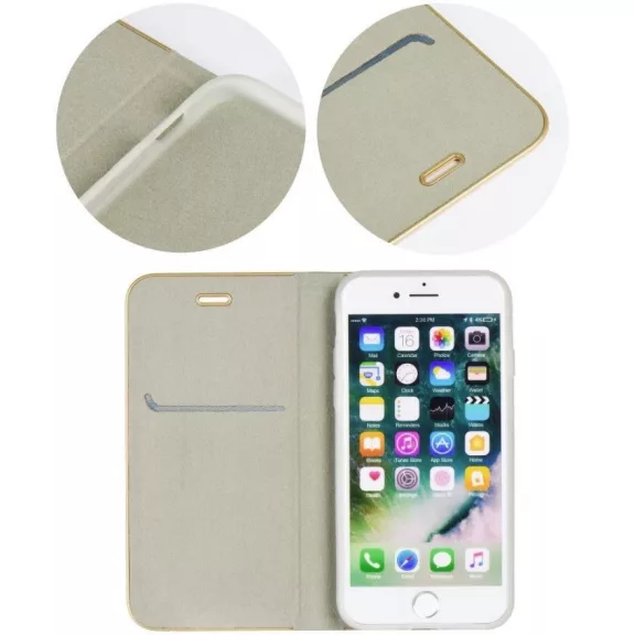 Samsung Galaxy A17 4G / A17 5G SM-A175F / A176B, Oldalra nyíló tok, stand, Luna Book, ezüst