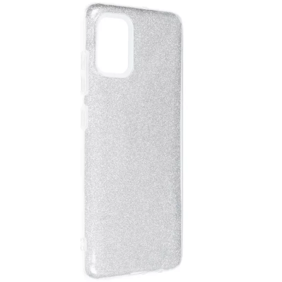 Samsung Galaxy A17 4G / A17 5G SM-A175F / A176B, Szilikon tok, csillogó, Forcell Shining, ezüst