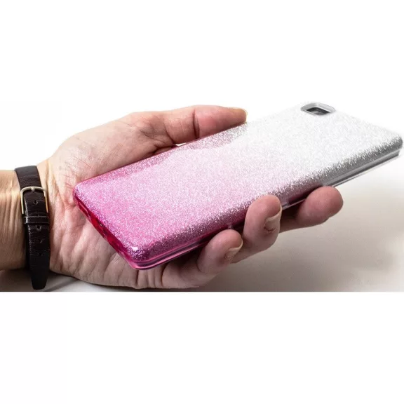 Samsung Galaxy A17 4G / A17 5G SM-A175F / A176B, Szilikon tok, csillogó, Forcell Shining, vörösarany/ezüst
