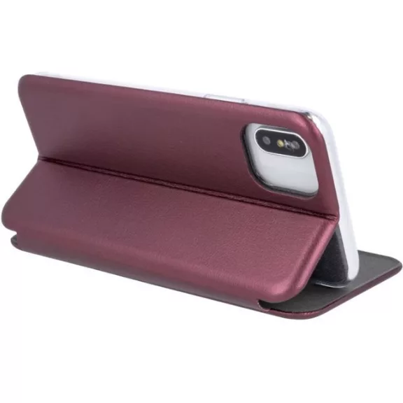 Samsung Galaxy A17 4G / A17 5G SM-A175F / A176B, Oldalra nyíló tok, stand, Forcell Elegance, bordó
