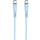 USB Type-C töltő- és adatkábel, USB Type-C, 100 cm, 5000 mA, 100W, törésgátlóval, gyorstöltés, PD, QC 4.0, Forcell F-Energy C347, kék