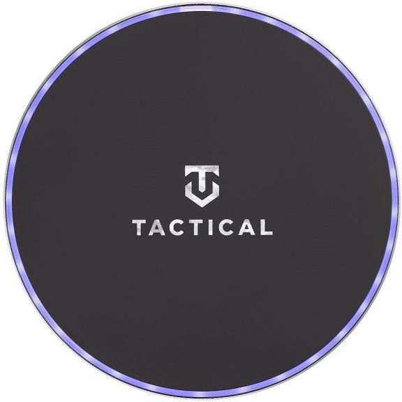 Univerzális vezeték nélküli töltő, Qi Wireless, gyorstöltés, LED - es, 15W, Tactical Base Plug, fekete