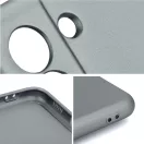 Apple iPhone 15 Pro, Szilikon tok, mikrofiber plüss belső, csillogó hátlap, Metallic Case, szürke