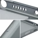 Samsung Galaxy A14 4G / A14 5G SM-A145F / A146B, Szilikon tok, mikrofiber plüss belső, csillogó hátlap, Metallic Case, szürke
