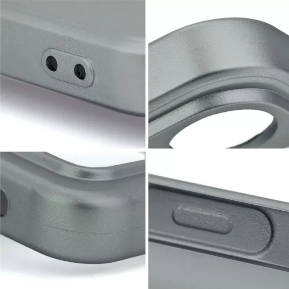 Samsung Galaxy A15 4G / A15 5G SM-A155F / A156B, Szilikon tok, mikrofiber plüss belső, csillogó hátlap, Metallic Case, szürke