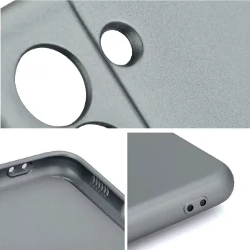   Samsung Galaxy A25 5G SM-A256B, Szilikon tok, mikrofiber plüss belső, csillogó hátlap, Metallic Case, szürke