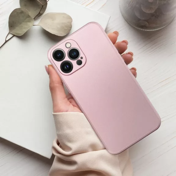 Samsung Galaxy A36 5G SM-A366B, Szilikon tok, mikrofiber plüss belső, csillogó hátlap, Metallic Case, rózsaszín