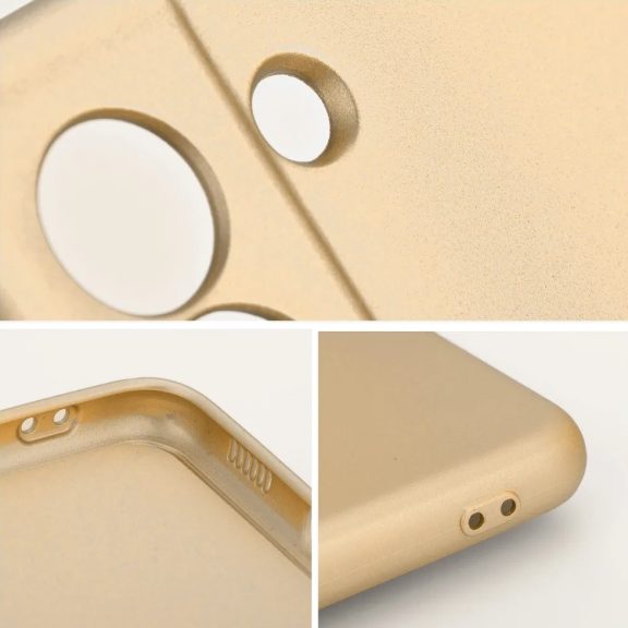 Xiaomi Redmi 15 4G (171 mm) / 15 5G (171 mm), Szilikon tok, mikrofiber plüss belső, csillogó hátlap, Metallic Case, arany