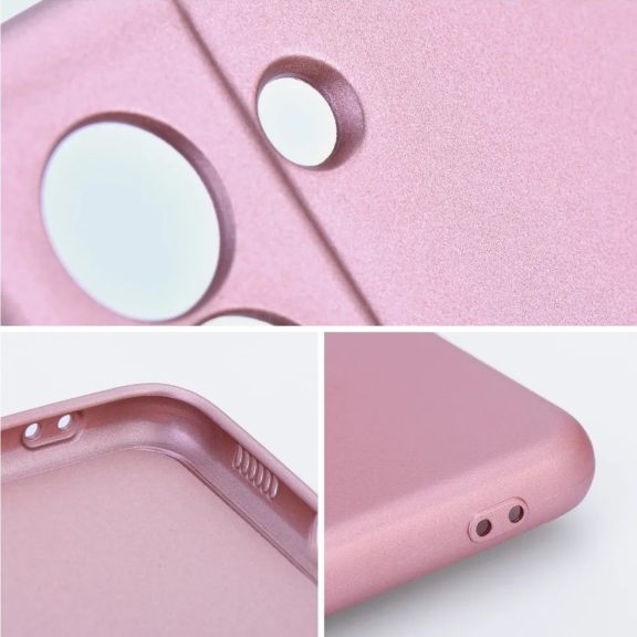 Xiaomi Redmi 15 4G (171 mm) / 15 5G (171 mm), Szilikon tok, mikrofiber plüss belső, csillogó hátlap, Metallic Case, rózsaszín