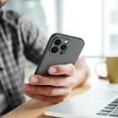 Xiaomi Redmi Note 14 4G (Global), Szilikon tok, mikrofiber plüss belső, csillogó hátlap, Metallic Case, szürke