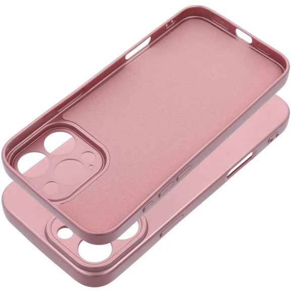 Xiaomi Redmi Note 14 Pro 4G (Global), Szilikon tok, mikrofiber plüss belső, csillogó hátlap, Metallic Case, rózsaszín