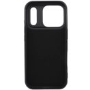 Apple iPhone 15 Plus, Szilikon tok, stand, telefontartó gyűrű, Roar Amber, fekete