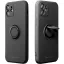 Apple iPhone 15 Pro, Szilikon tok, stand, telefontartó gyűrű, Roar Amber, fekete