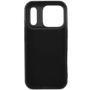 Apple iPhone 15 Pro, Szilikon tok, stand, telefontartó gyűrű, Roar Amber, fekete