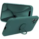 Apple iPhone 16 Pro Max, Szilikon tok, stand, telefontartó gyűrű, Roar Amber, zöld