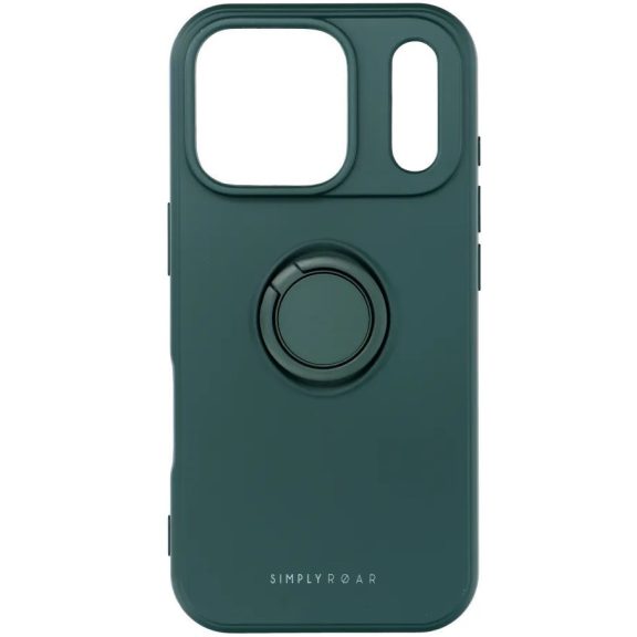 Apple iPhone Air (2025), Szilikon tok, stand, telefontartó gyűrű, Roar Amber, zöld