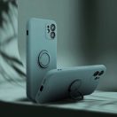 Apple iPhone Air (2025), Szilikon tok, stand, telefontartó gyűrű, Roar Amber, zöld