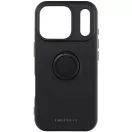 Samsung Galaxy A15 4G / A15 5G SM-A155F / A156B, Szilikon tok, stand, telefontartó gyűrű, Roar Amber, fekete