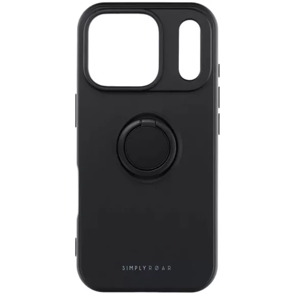 Samsung Galaxy A15 4G / A15 5G SM-A155F / A156B, Szilikon tok, stand, telefontartó gyűrű, Roar Amber, fekete