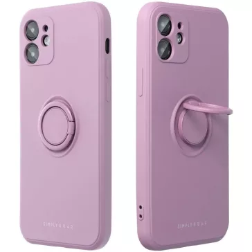   Samsung Galaxy A15 4G / A15 5G SM-A155F / A156B, Szilikon tok, stand, telefontartó gyűrű, Roar Amber, lila