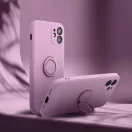 Samsung Galaxy A15 4G / A15 5G SM-A155F / A156B, Szilikon tok, stand, telefontartó gyűrű, Roar Amber, lila