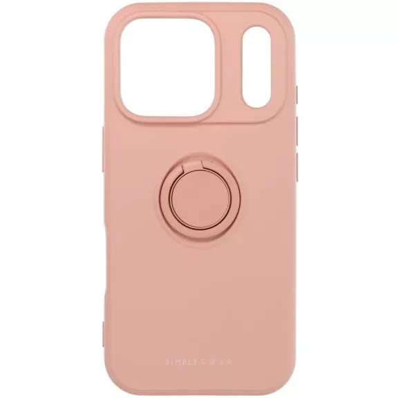 Samsung Galaxy A15 4G / A15 5G SM-A155F / A156B, Szilikon tok, stand, telefontartó gyűrű, Roar Amber, rózsaszín