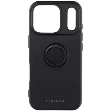   Samsung Galaxy A35 5G SM-A356B, Szilikon tok, stand, telefontartó gyűrű, Roar Amber, fekete