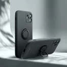 Samsung Galaxy A35 5G SM-A356B, Szilikon tok, stand, telefontartó gyűrű, Roar Amber, fekete
