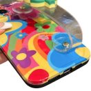 Apple iPhone 16, Szilikon tok, kézpánttal, virág minta, Flower Case, mintás