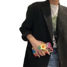 Apple iPhone 16, Szilikon tok, kézpánttal, virág minta, Flower Case, mintás